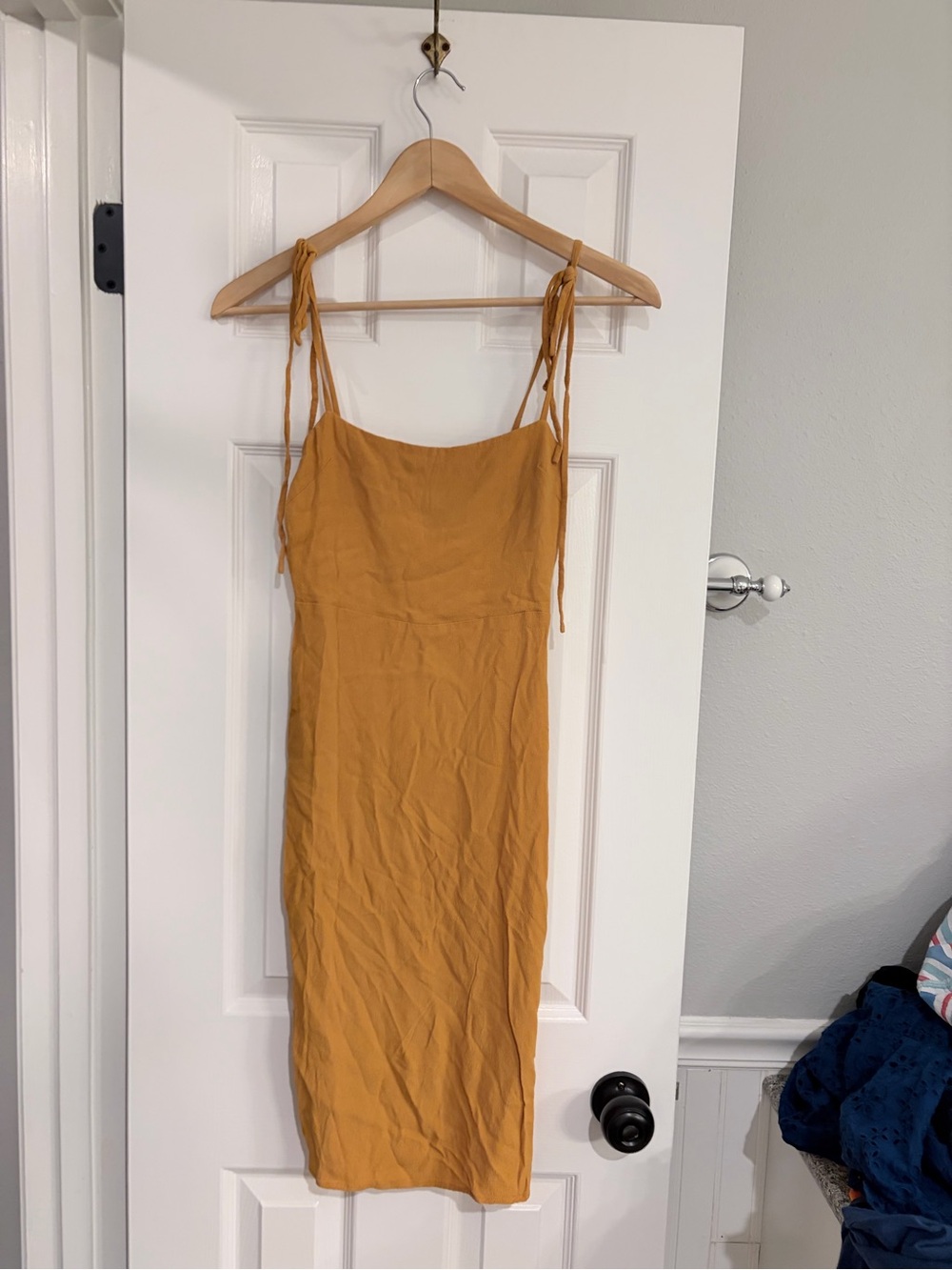 Reformation Jasper Tie Strap Crepe Dress Sunflower 0
